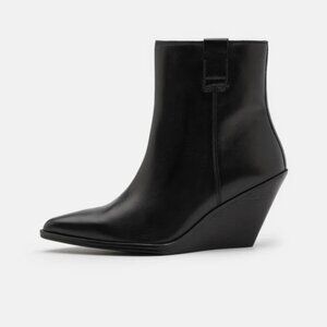 Bronx Black Leather Pointy Toe Zipper Ankle Boots Shoes New NWT Size 39 8 Classy